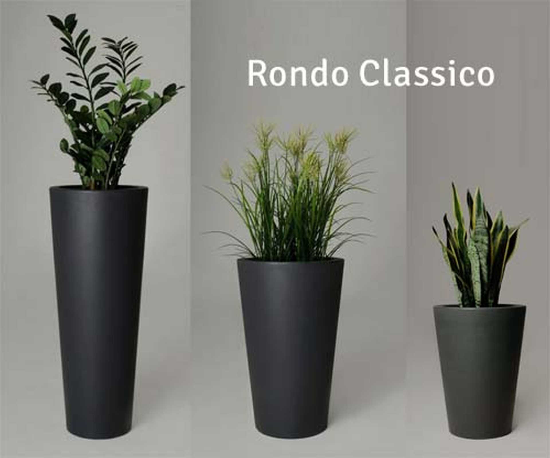 kulatý plastový květináč Rondo Classic v různých velikostech